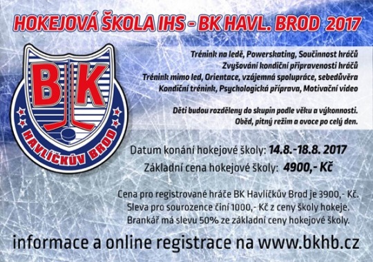 Kapacita Hokejové školy 2017 je naplněna! Zúčastní se 35 dětí